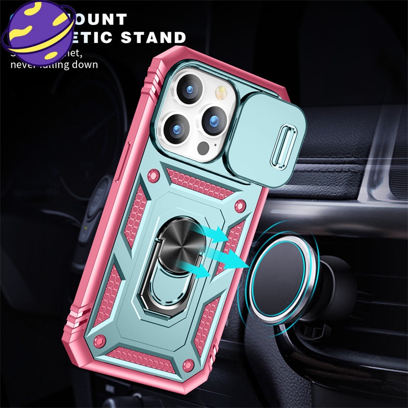 IPHONE Case Bracket Magnetik Mode Baru Untuk Iphone14 13 12 11 Pro X XS Max14 8 7 6 Plus XR Jendela Push Ring All-around Cover Pelindung