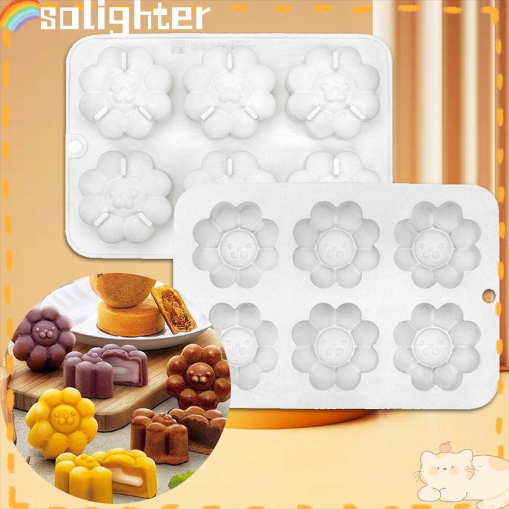 Solighter 3D Flower Lion Handmade Alat Dekorasi Kue Cake Coklat 6 Cavity Mousse Cetakan