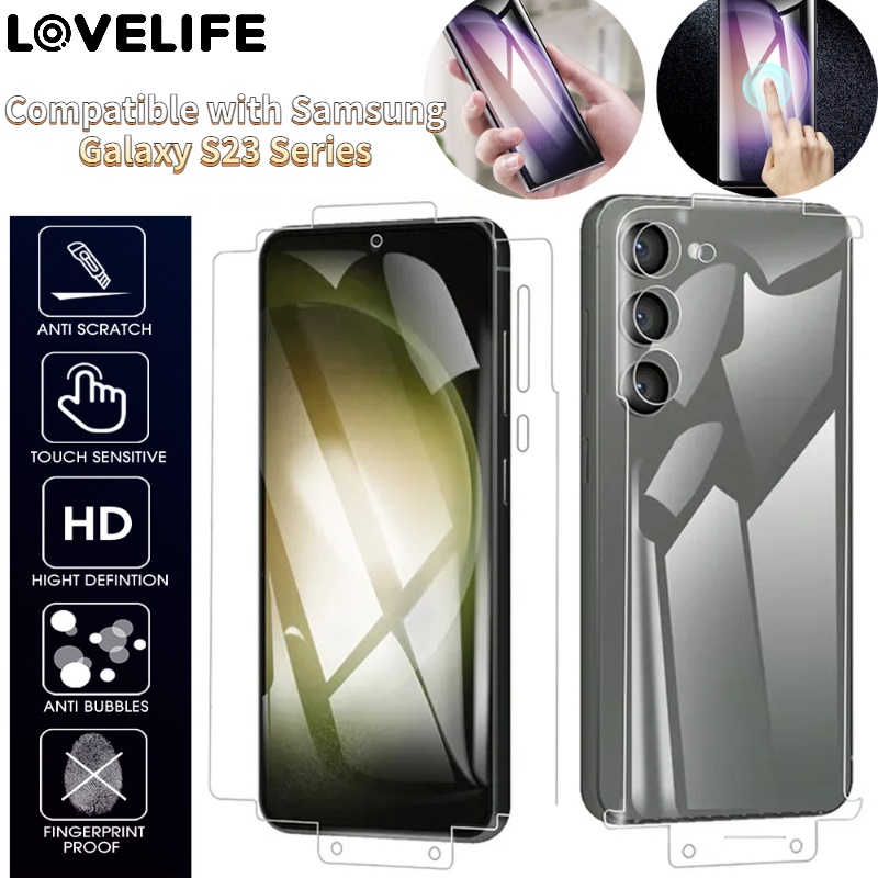 Hd Screen Film TPU Film Hidrogel Sensitivitas Tinggi Bezel Full-coverage Soft Film Depan Belakang Film Pelindung Kompatibel Dengan Samsung Galaxy S23 Series