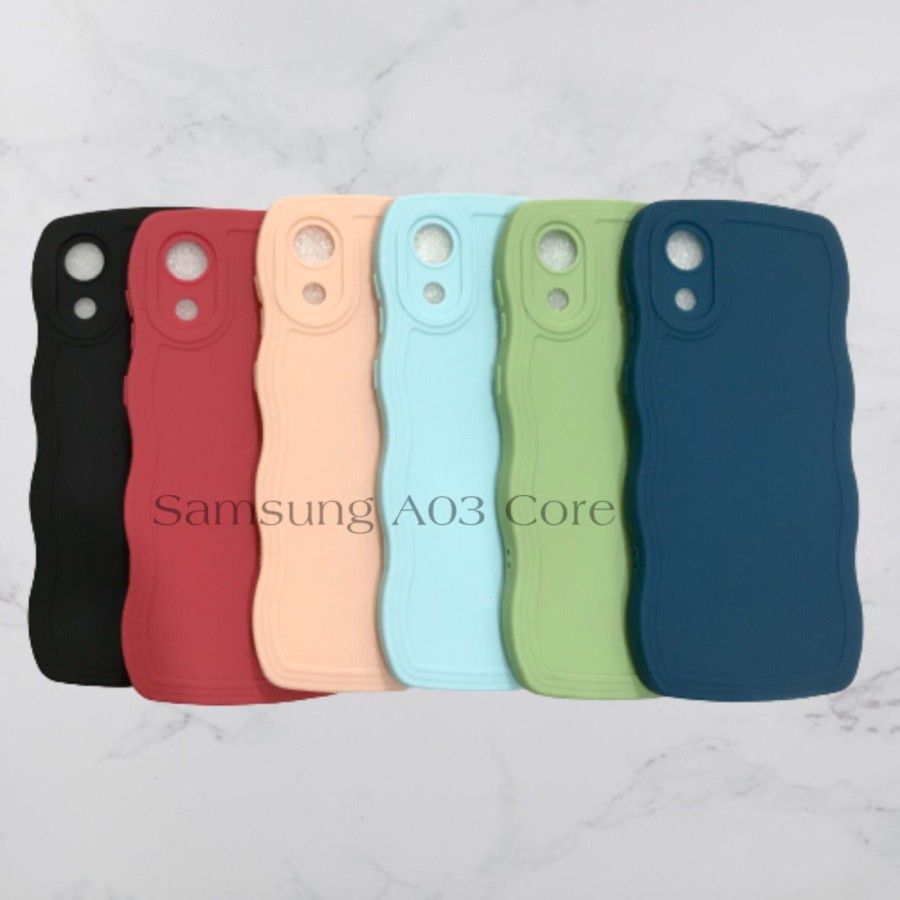 SOFTCASE SAMSUNG A03 CORE // SOFTCASE  SILIKON GELOMBANG WARNA PRO CAMERA - BDC