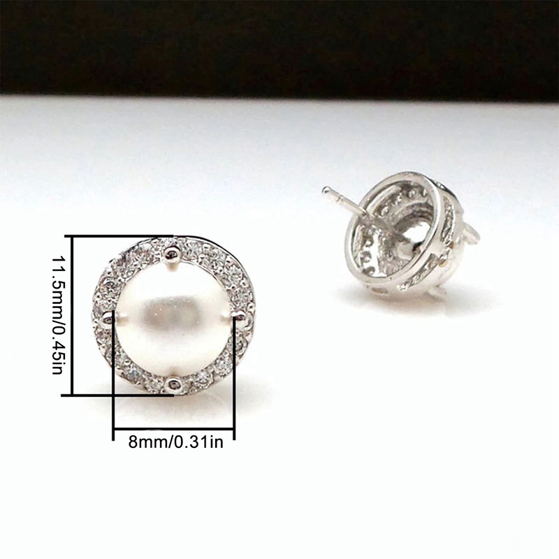 Anting Tusuk Mutiara Simulasi Sederhana Dan Klasik Untuk Wanita Mewah Hias Cubic Zirconia Elegan Serbaguna Perhiasan Perempuan