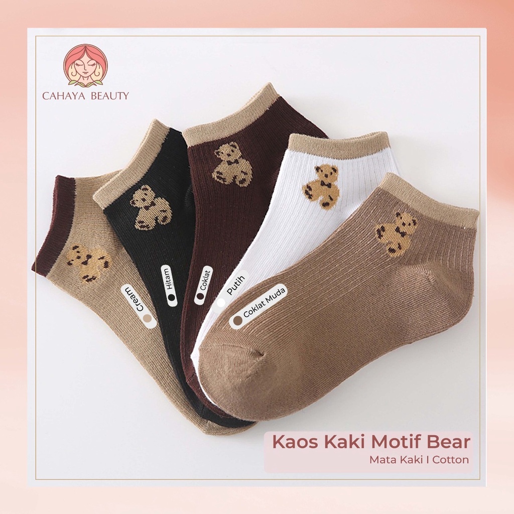 Kaos Kaki / Kaos Kaki Pendek / Kaos Kaki Motif Cute Bear TOKO KEANULOVA