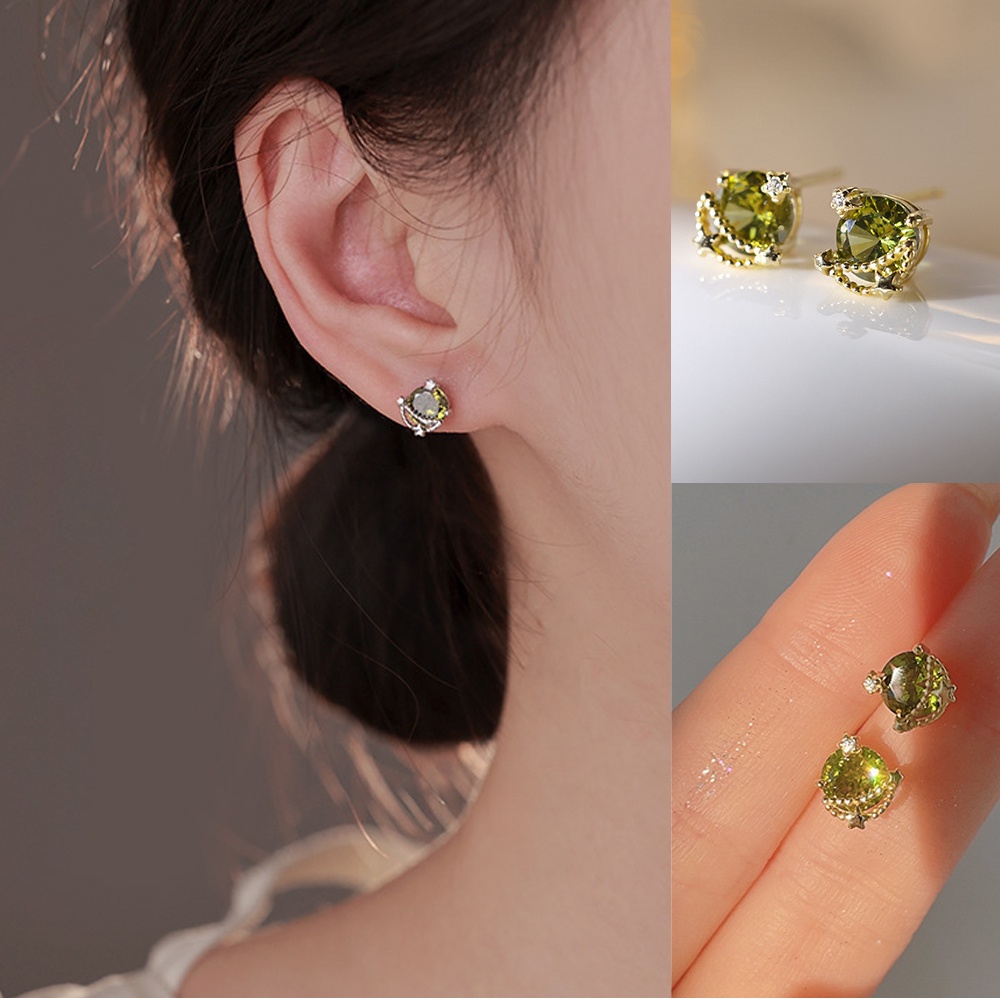 Retro baroque shiny earrings Perempuan Gaya Dingin Anting Temperamen Sederhana hypoallergenic earrings Candy Jewelry