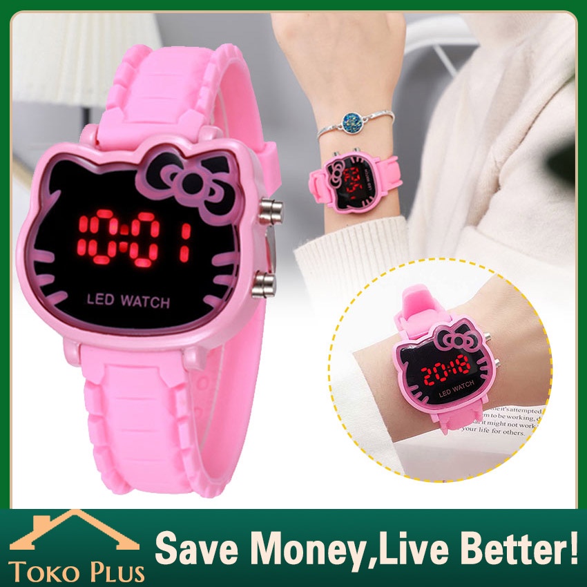 Jam Tangan Hello Kitty Led Anak Perempuan - Jam Tangan Anak Fashion Led Watch KARAKTER HELLO KITTY