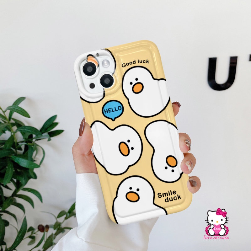 Case Bebek Kartun Lucu Untuk Oppo A57 A15 A16 A5s A74 A96 A76 A16s A16K A53 A33 A92 A31 A52 A55 A1K A77s A3s A17 A95 A77 A5 A9 A54 A7 A12 A16E A17K A12E A72 A15s Soft Airbag Cover