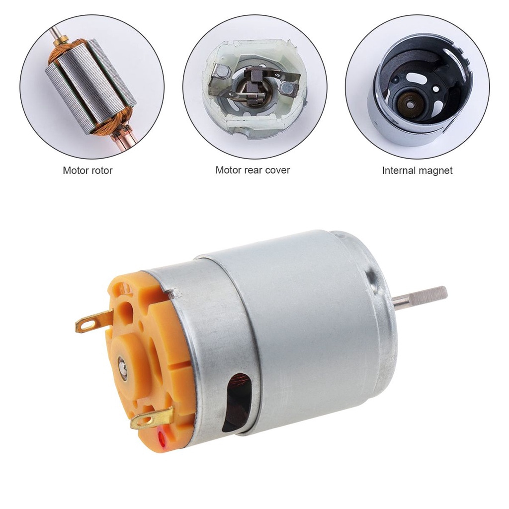 Rs380 Motor DC 12V 26500RPM Stainless Steel Micro Motor Dengan Cincin Perisai Untuk Juicer Vacuum Cleaner Obeng Elektrik