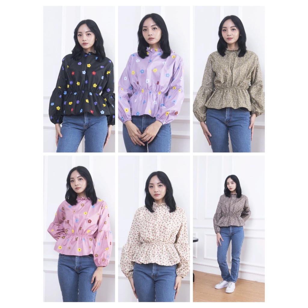 ZASKIYA - Flowy Blouse Vintage Korean Blouse | Olla Blouse | Sesa Blouse