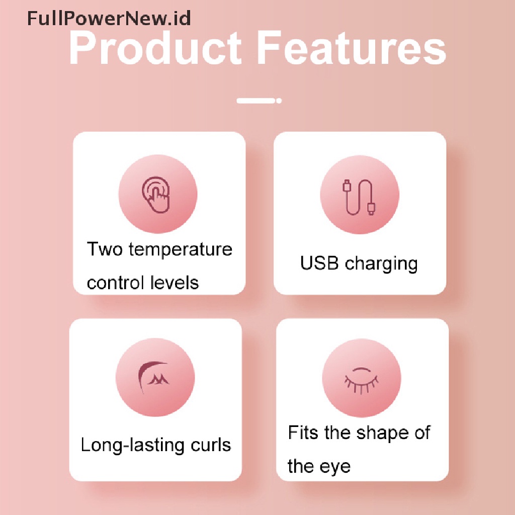 Power 230mA Heated Eyelashes Curler USB Rechargeable Pengeriting Bulu Mata Elektrik Portable ID