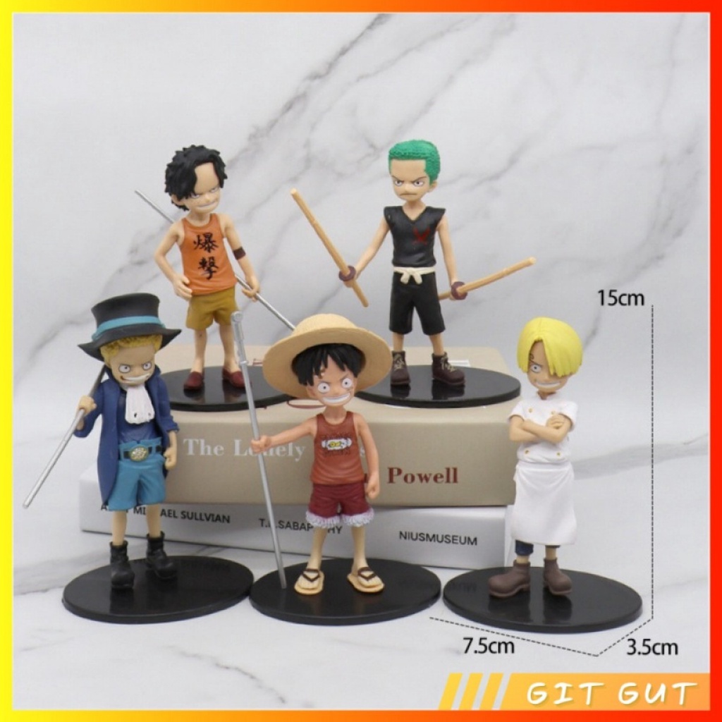 Action Figure Pajangan 1 Set One Piece Luffy Zoro Sanji Cute Version
