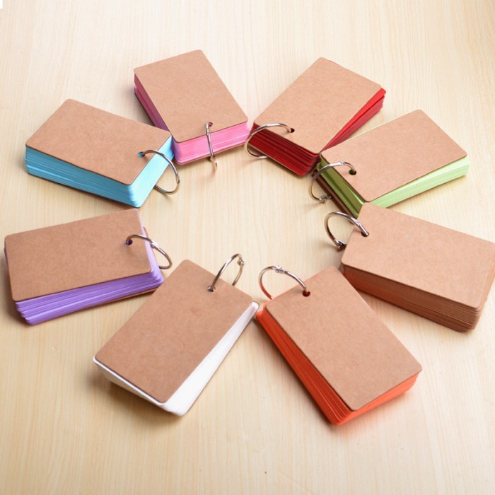 

Flash Card / Kartu Flash Kertas Polos Dengan Ring (7*4cm) (50 Lembar)