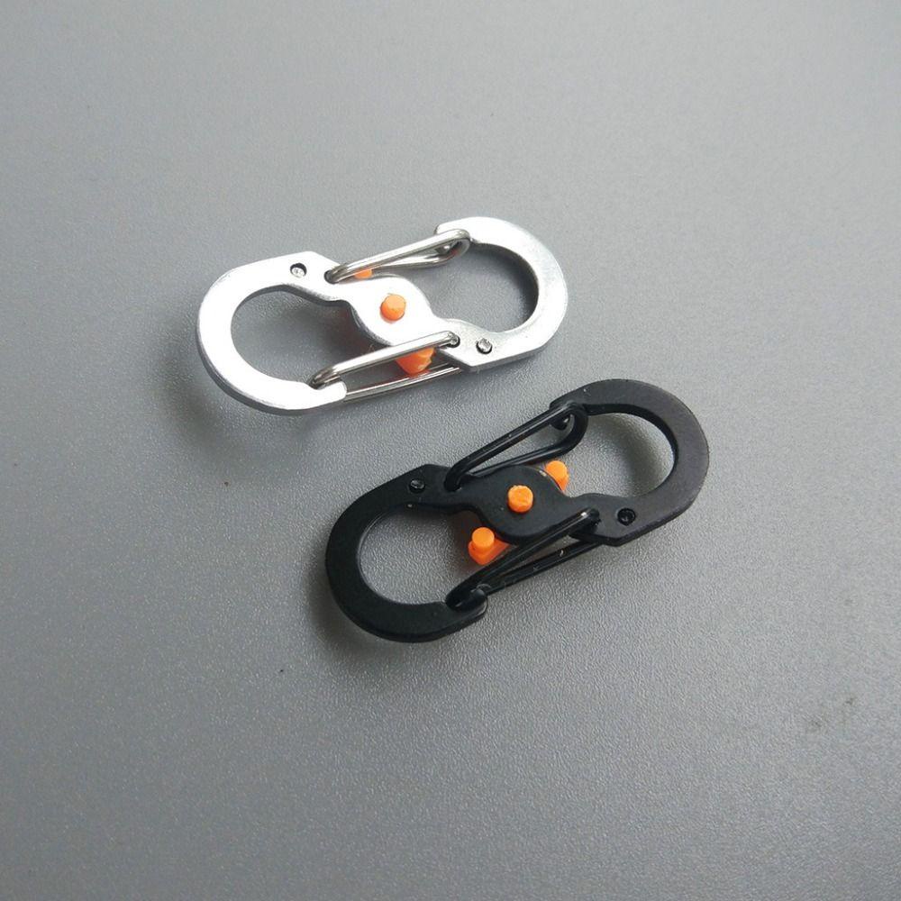 Lanfy Kunci Anti Maling Peralatan Luar Ruangan 1PC 8shaped Buckle With Lock Backpack Buckle Anti-Pencuri Camping S Type Carabiner