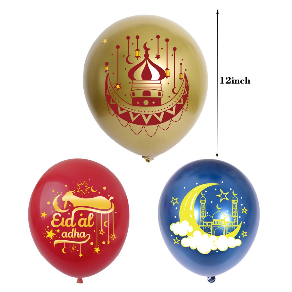 Eid Mubarak Festival Party Atmosphere Gift Eid Flag Bendera Balon Gift Insert Gift Set Eid Mubarak Bulan Bintang Balon Set