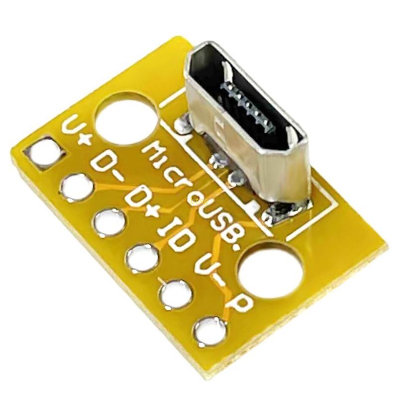 Btsg Vertikal Micro USB Connector PCB Board Konektor Adaptor Las PCB Perempuan Aksesoris Komputer Interconnects Prop