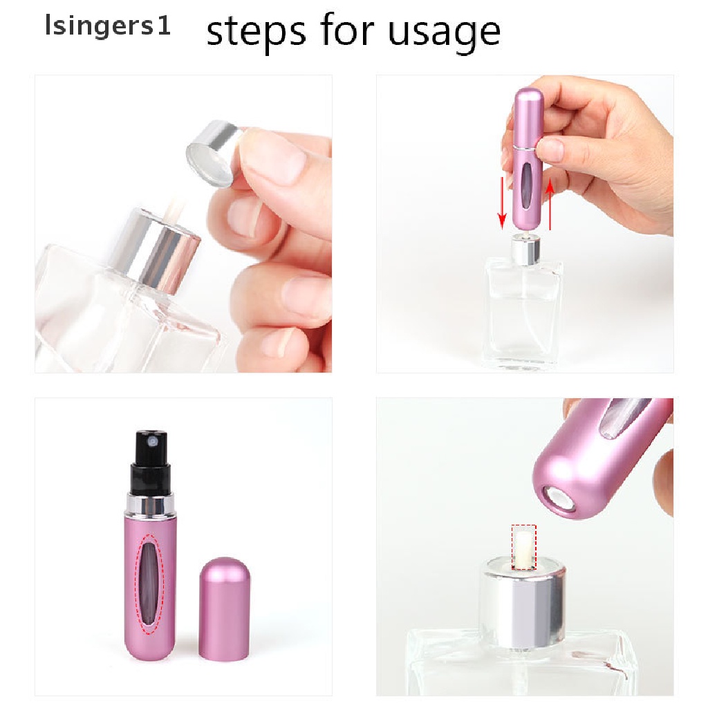 [lsingers1] 5ml Traveling Wadah Cairan Portable Untuk Kosmetik Pompa Aluminium Logam Mini Botol Kosong Isi Ulang Butik