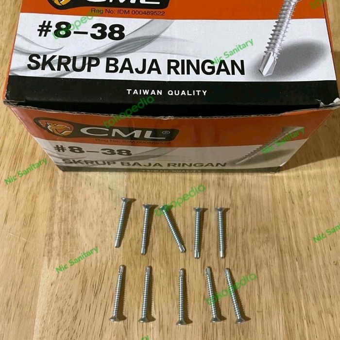 Sekrup baja ringan camel 8x38 (panjang 3,8cm) Baut baja ringan grc sds