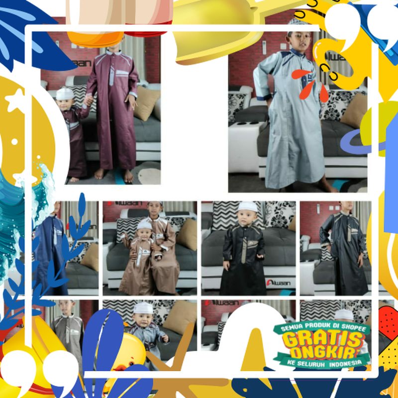 Blackwhite / JUBAH DAN SETELAN ANAK TERBAIK ALWAAN SIZE 2-14