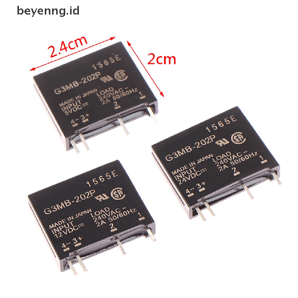 Beyen 1Pc 5V 12V 24V DC-AC Modul Relay Solid State G3MB-202P-5VDC PCB SSR AC 240V 2A Snubber Sirkuit Resistor Relay Switch ID