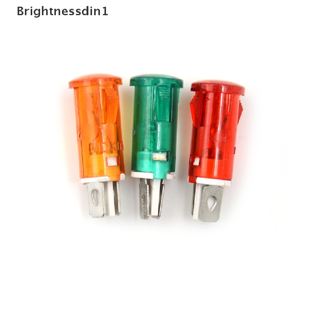 [Brightnessdin1] 10pcs Lampu Sinyal 10mm Merah Hijau Kuning Lampu Indikator Cahaya 12V 24V 220V Butik