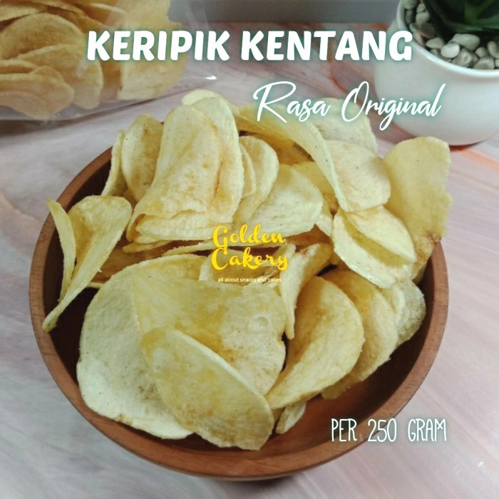 

Terlaris ✨ -KERIPIK KRIPIK KENTANG ORI ORIGINAL RENYAH GURIH TERLARIS 250GRAM- 2.2.23