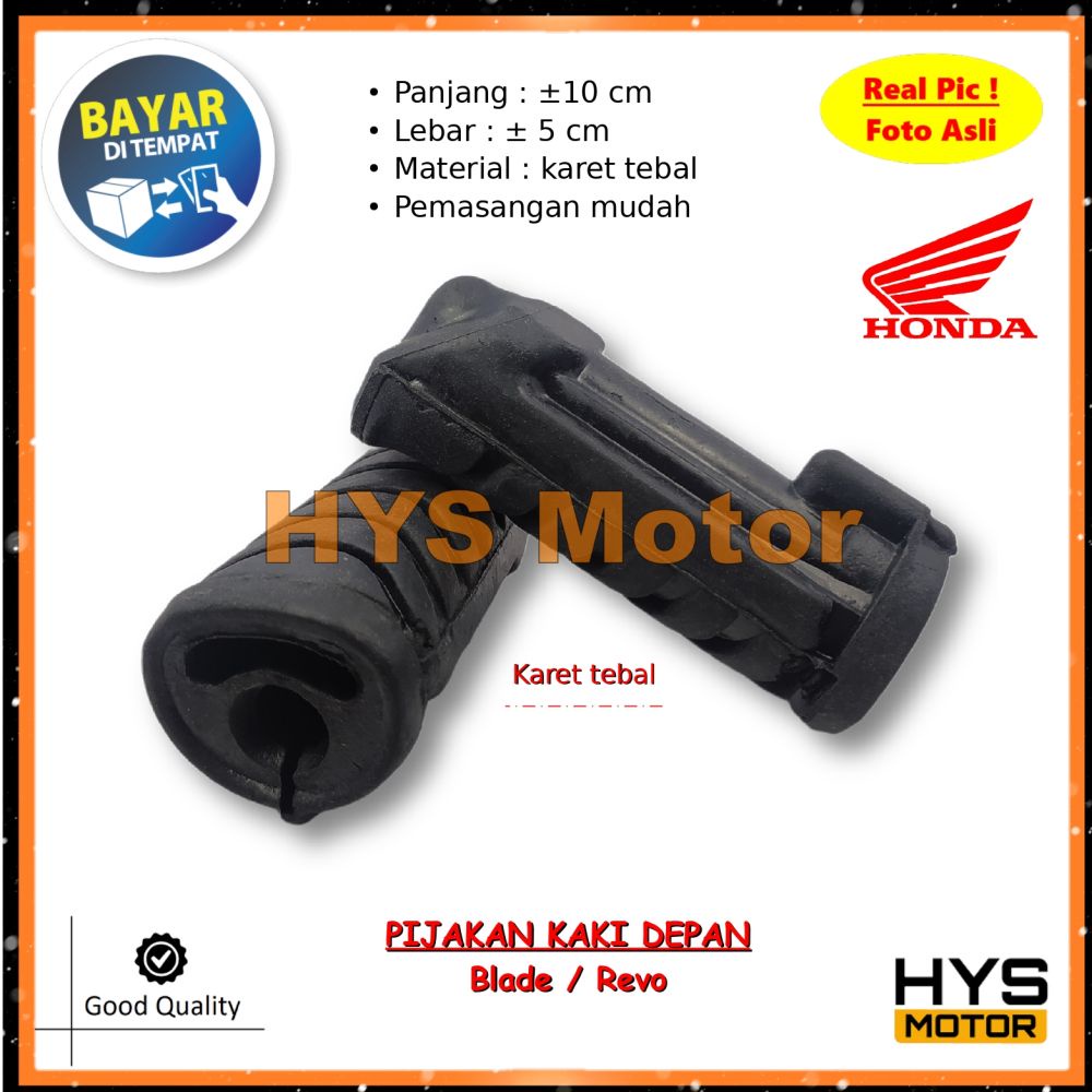 HYS Karet Pijakan Kaki Depan BLADE 110, REVO 110, REVO ABSOLUTE, REVO FIT - Barstep Pustep Pedal Inj