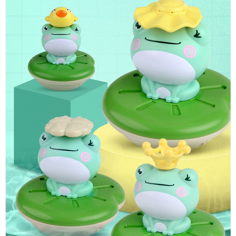 Mainan Mandi Bayi Baru Semprotan Elektrik Air Rotasi Apung Kodok Sprinkler Shower Game Untuk Anak Kid Hadiah Renang Kamar Mandi