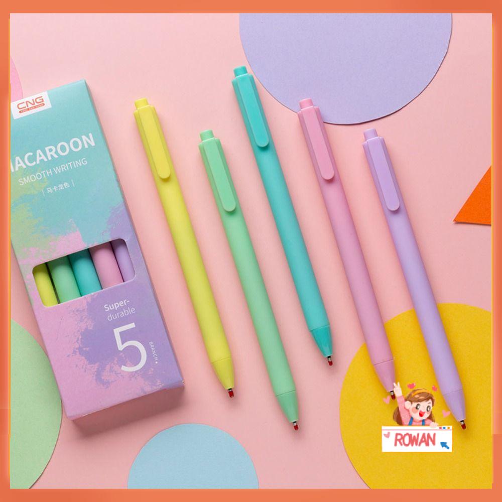 R-flower 5PCS/Set Gel Pulpen Kartun|Pen Signature Type Press Warna