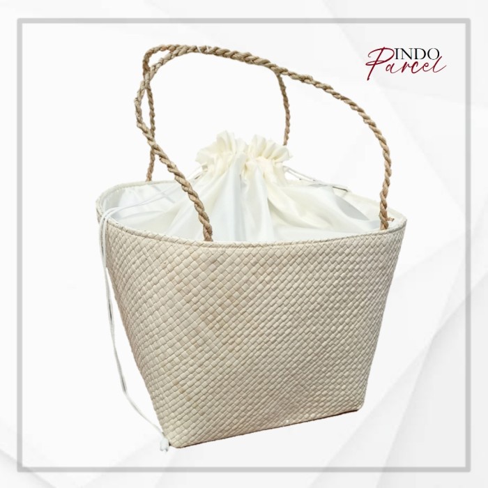 

⭐BISA COD⭐ INDOPARCEL - Tas Keranjang Anyaman Tas Hampers Tas Parcel Anyaman - Putih