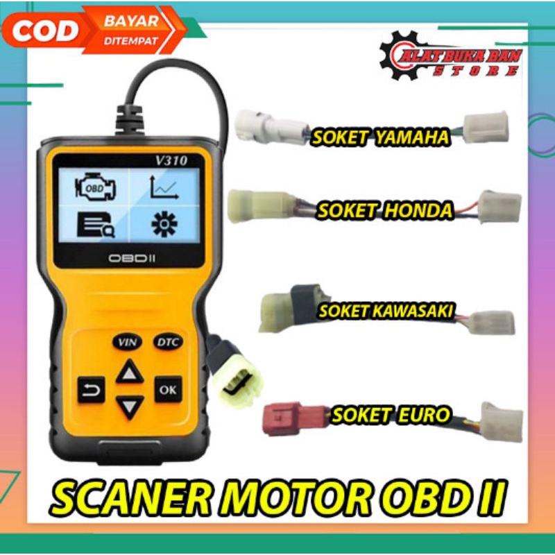 MEDANTEKNIK88 Scanner Motor Yamaha OBD II untuk motor OBD 2