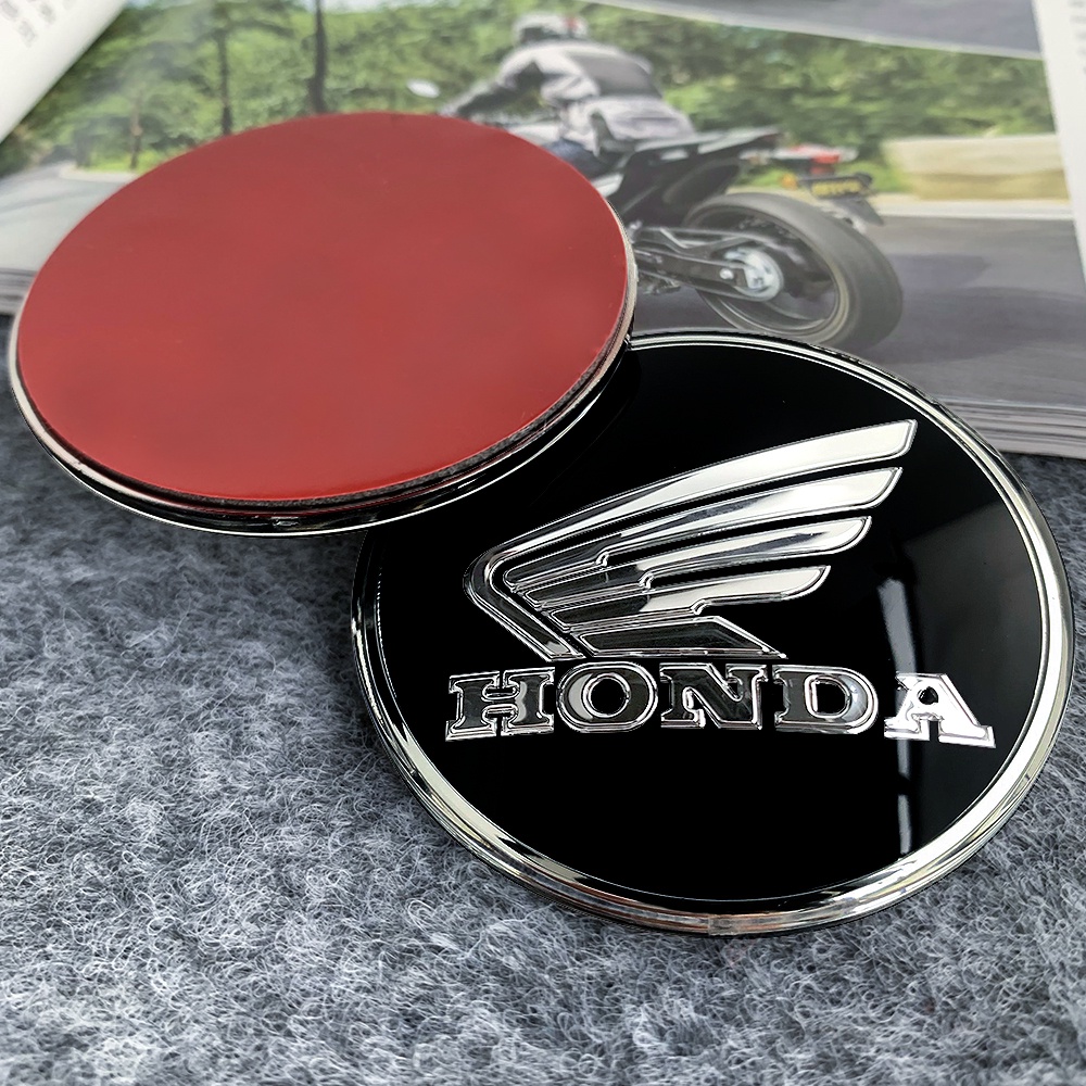 1pasang Logo Honda Diameter 62mm 3D Lencana Tiga Dimensi Motor Metal Fuel Tank Logo Penutup Dekoratif Stiker Gores