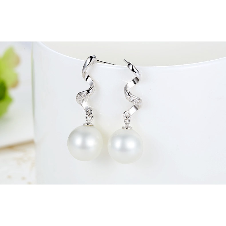 Goldkingdom Fashion Perhiasan Aksesoris Ready Stock Perak Stud Earrings Wavy Pattern Earrings Wanita Temperamen Korea Panjang Anting Sederhana Grosir