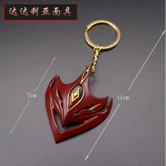 Tartaglia Childe Mask Keychain Genshin Impact Accesories Anime