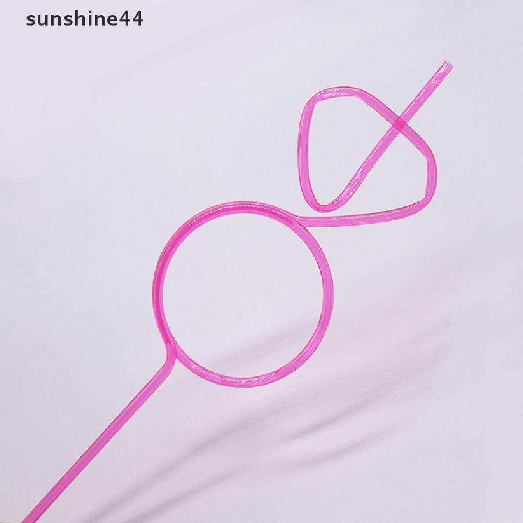 Sunshine Loop Straws Reusable Party Favors Drinking Suckers Rose Red Twisted Straws ID