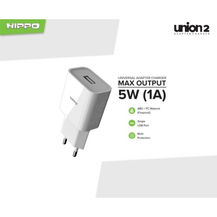 Hippo Union Gen 2 Adapter Charger 1A Mutli Protetcion Chip
