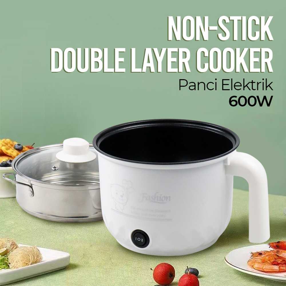 (BISA COD) FTIHSHP Kennen Panci Elektrik Cooker Non-stick Double Layer 600W - YS-18D