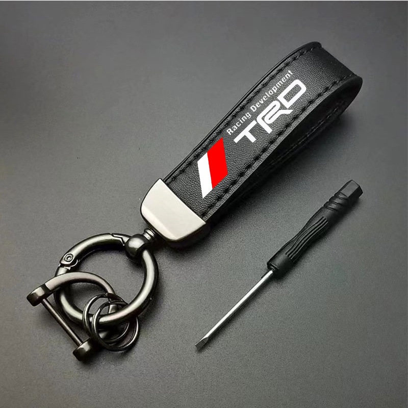 Gantungan Kunci Mobil Kulit Zinc Metal Car Logo Keychain Untuk Toyota GR Sport GR Gazoo Racing TRD Sport