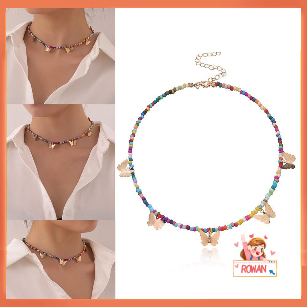 R-flower Butterfly Bead Kalung Pantai Perhiasan Pesta Hadiah Untuk Wanita Gadis Manik-Manik Biji