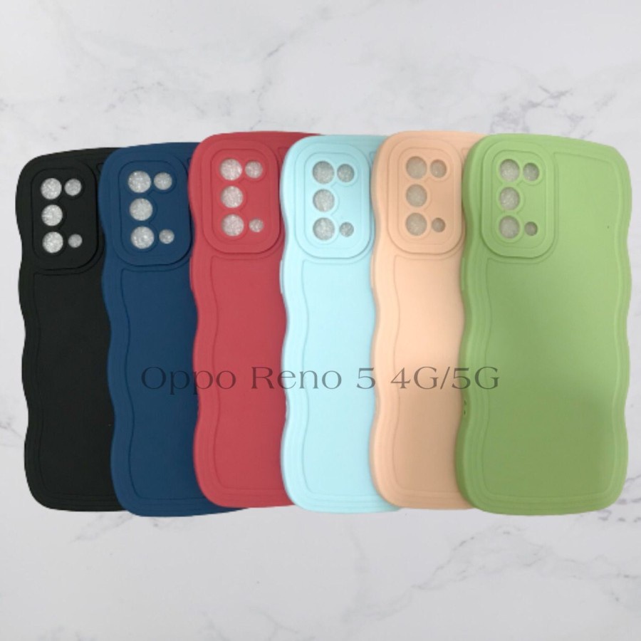 CASE OPPO RENO 5 4G/5G // SOFTCASE SILIKON GELOMBANG WARNA PRO CAMERA - BDC