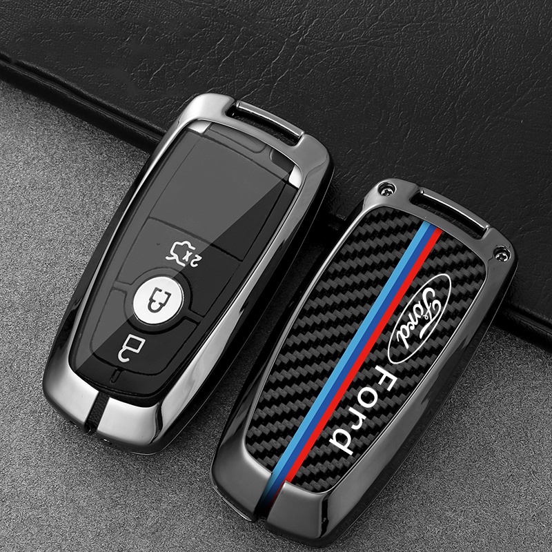 [Tersedia] Untuk Ford Ranger Raptor Fx4 Max Wildtrak XLT XL Alloy Metal silicone Key Cover Car Key Case Keychain