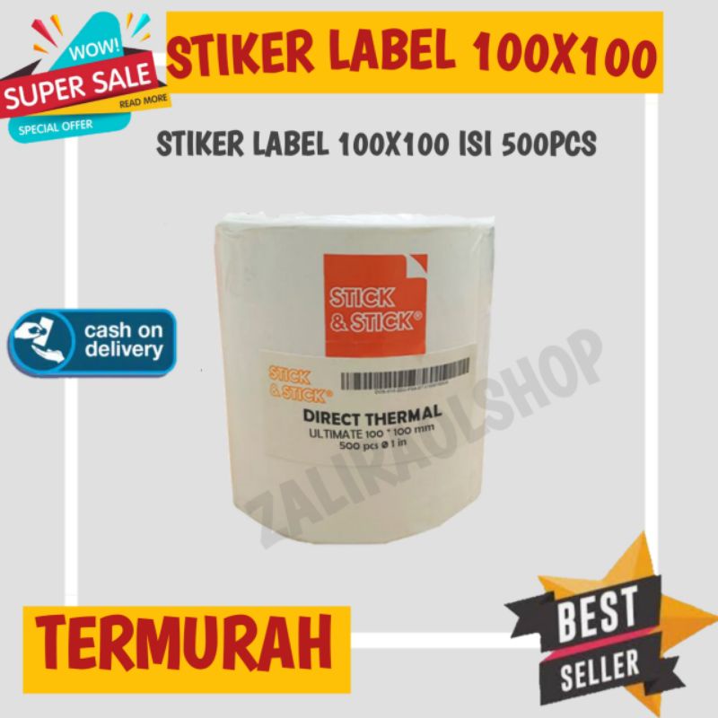 

Label stiker thermal 100x100 isi 500pcs