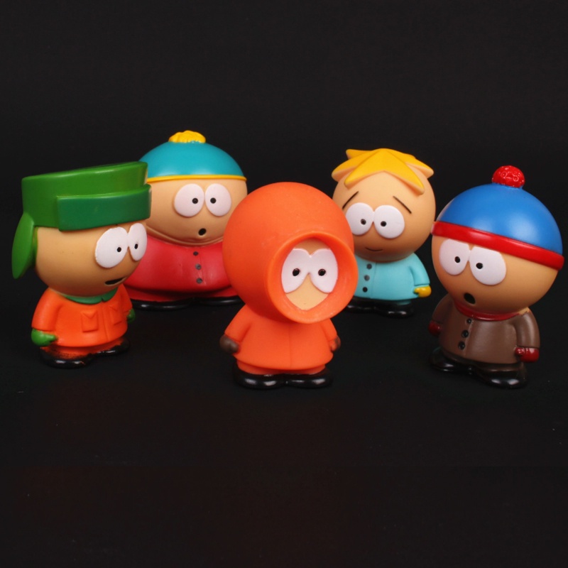 5pcs South Park Karakter Kenny Stan Eric Action Figure Boneka Set Hiasan Mobil Topper Kue