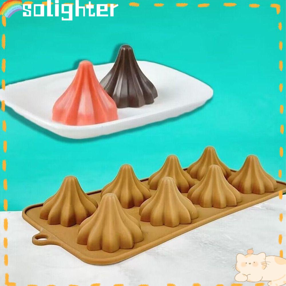 Solighter 8rongga 3D Ganpati Modak Craft Clay Tools Handmade Pagoda Cetakan Coklat