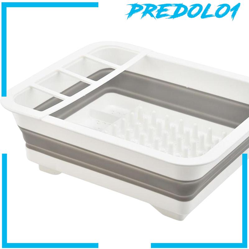 [Predolo1] Dinnerware Drainer Organizer Separate Grid Folding for Spoons Dishes Counter