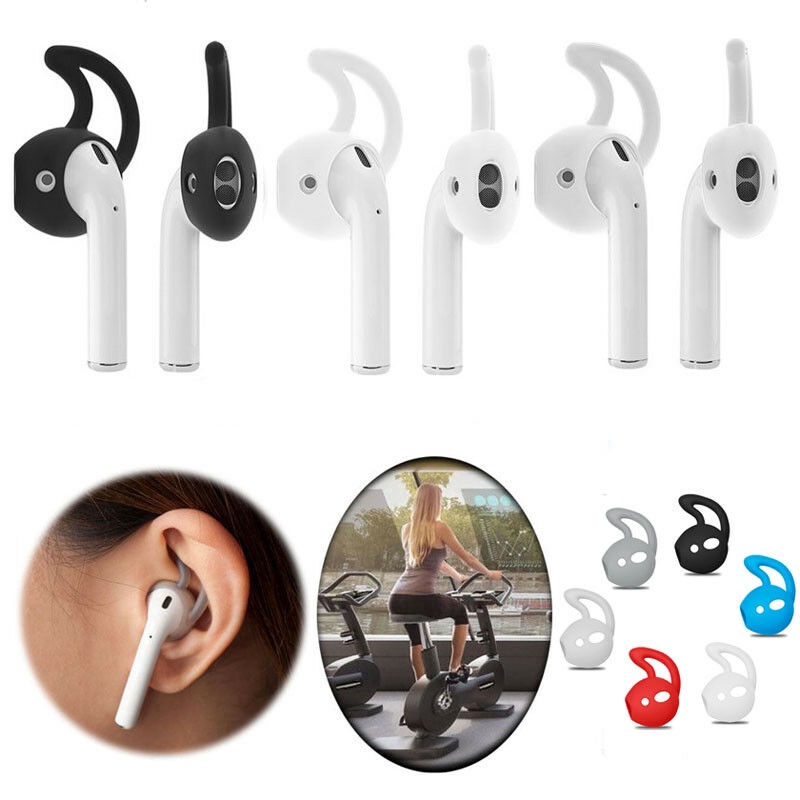 Earpods Silikon Lembut Earbud Cover Earhook Ear Hooks Earbud Holder Silicone Sleeves Kompatibel Dengan Apple AirPods Air Pod Earphone Protection Plug Memakai Perangkat Aksesoris