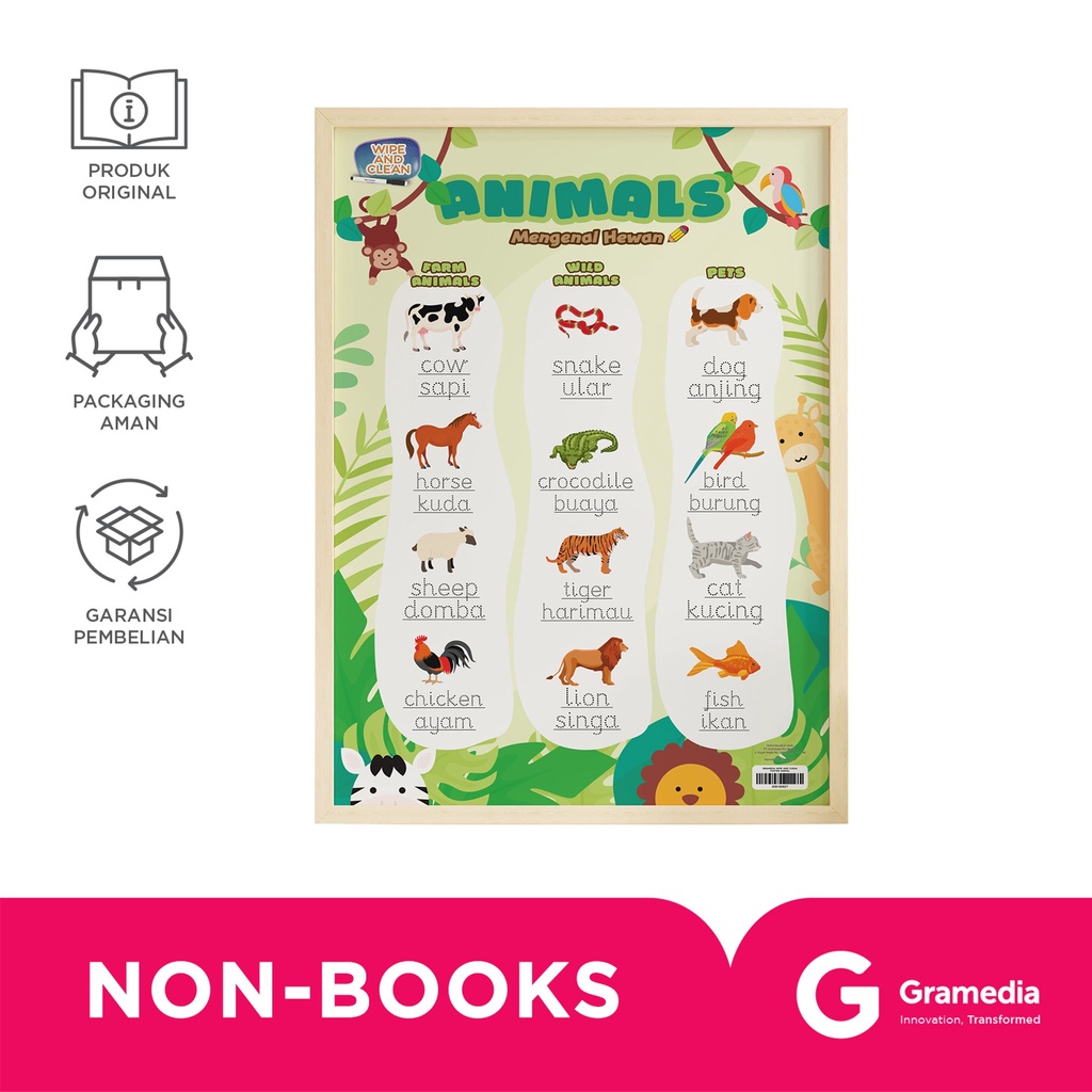 

Gramedia Wipe And Clean Poster Animal