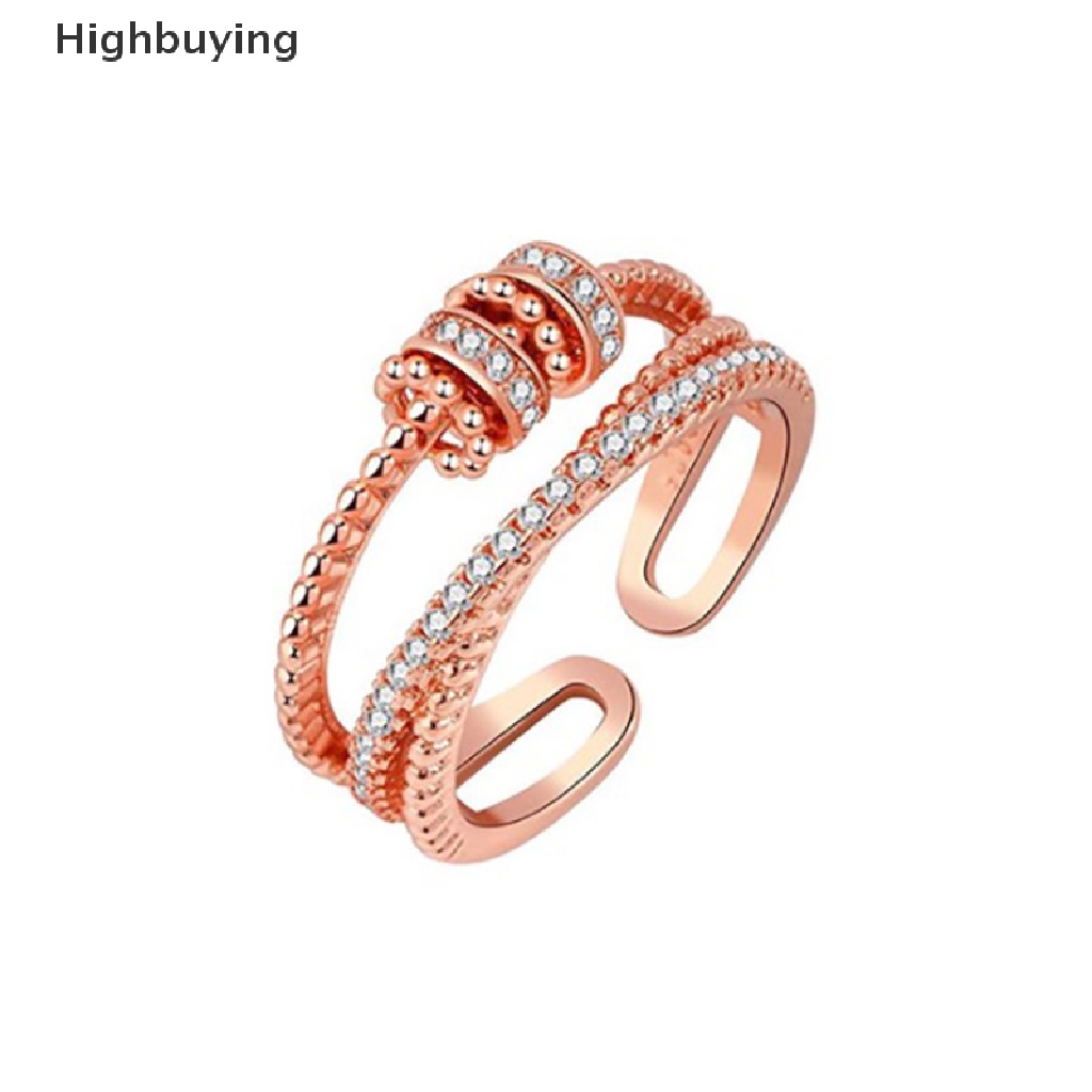 Hbid Cincin Anti Kecemasan Cincin Yang Dapat Diputar Untuk Wanita Pria Kecemasan Worry Jari Cincin Pereda Stres Dengan Manik-Manik Adjustable Spinner Rings Glory