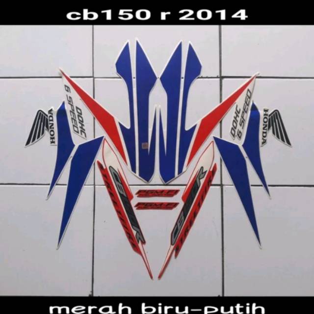 Striping sticker lis honda cb 150r cb150 r cb150r 2014 streetfire merah putih biru