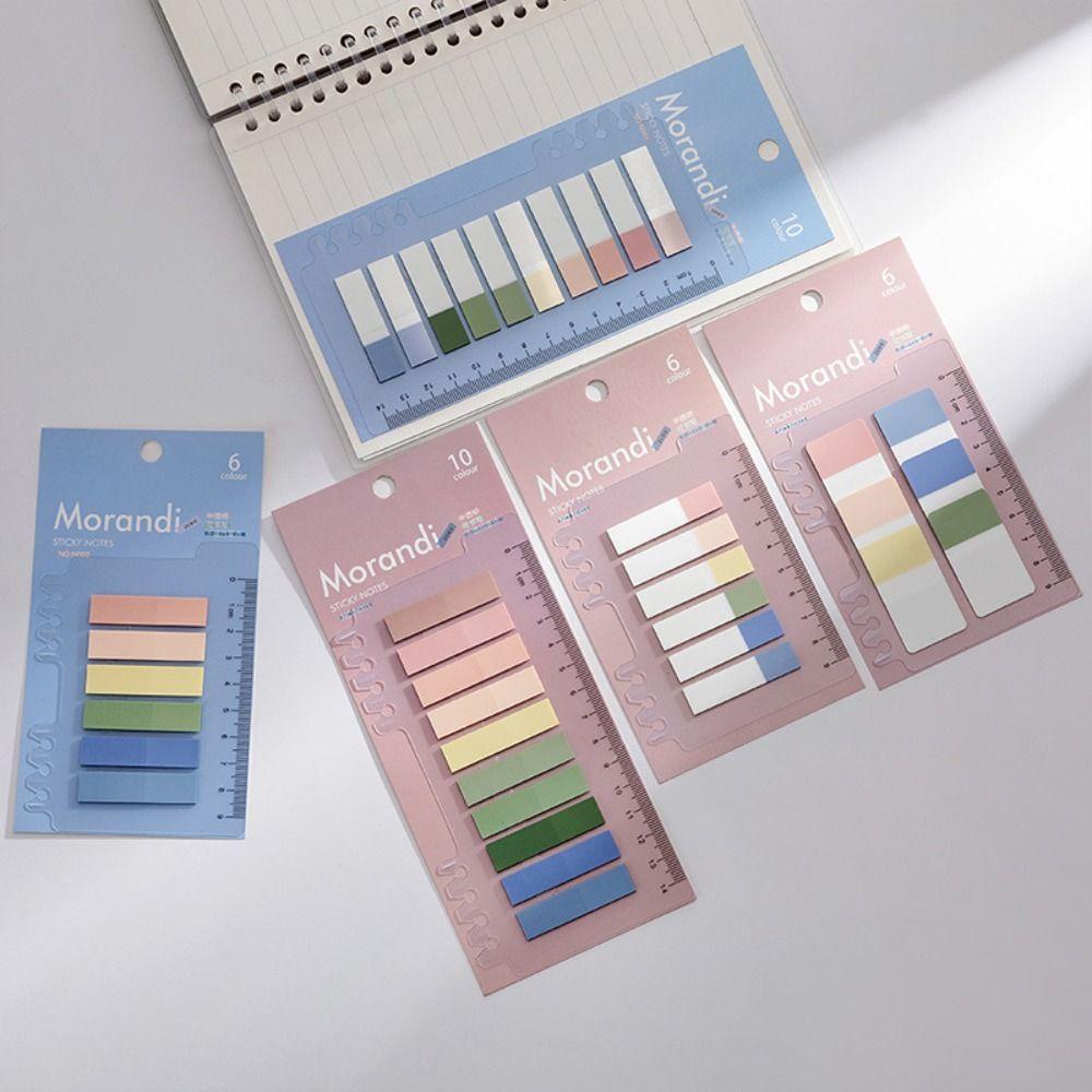 [Elegan] Label Tempel Dengan Penggaris Anak Sekolah Sticky Notes DIY Dekorasi Perlengkapan Kantor Stationery Label Bookmark