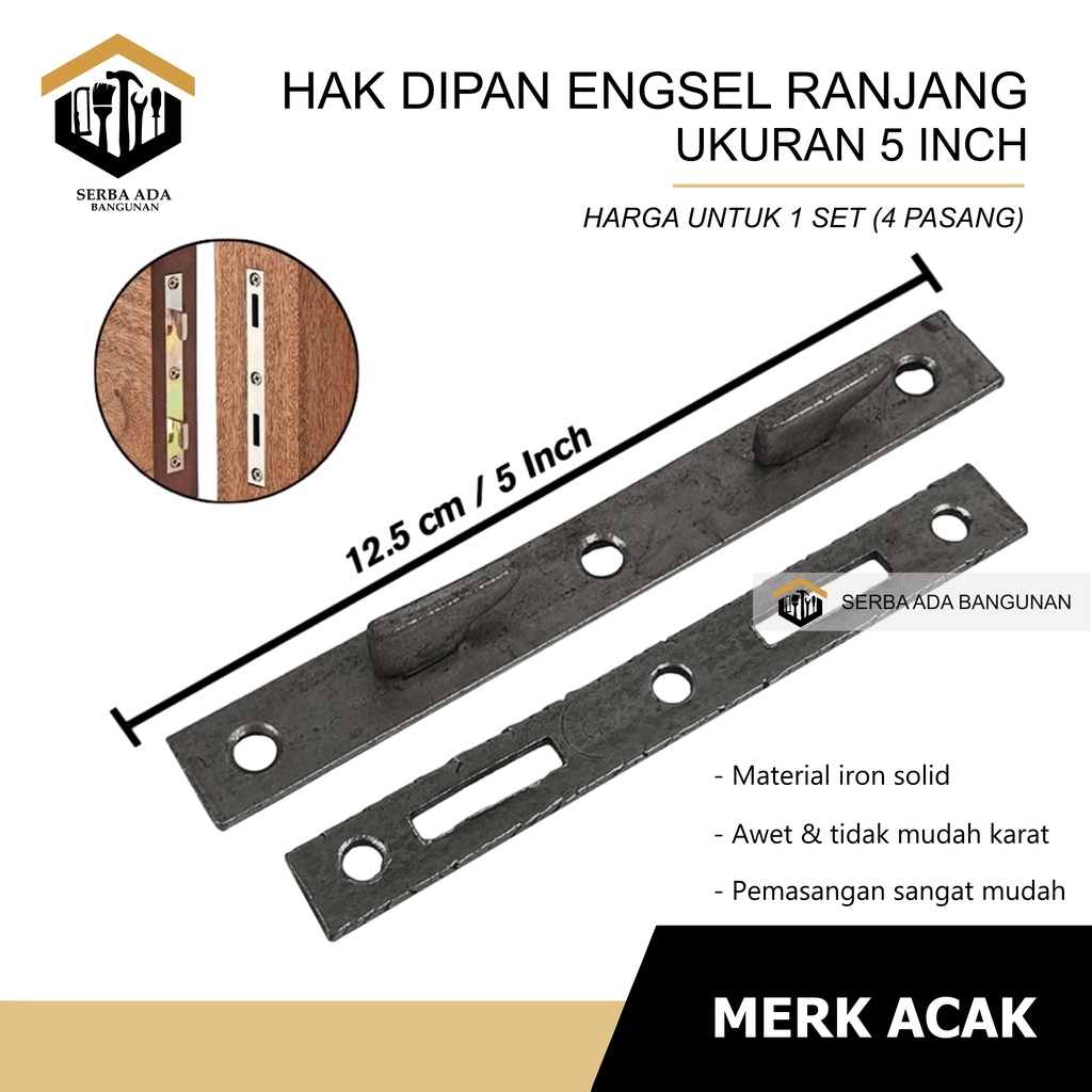 Hak Dipan Bobok 5 Inci l Bracket Ranjang I (1set - 4 pasang) Bed Fitting