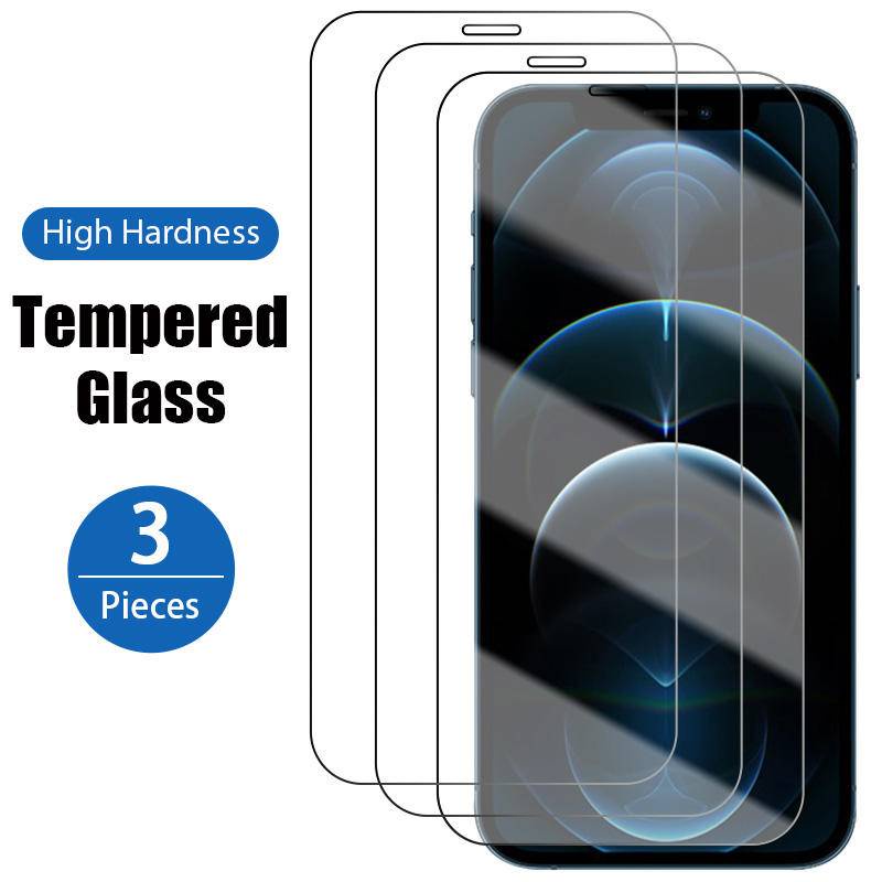 3pcs Tempered glass Untuk Iphone14 13 12 11 Pro MAX Plus Mini Pelindung Layar Untuk iPhone X XS MAX XR 78 6 6S Plus SE 2022 2020 14Plus 13Mini 12Mini Kaca