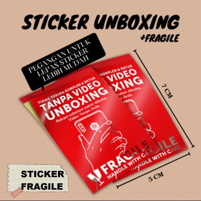 

Stiker Fragile/Unboxing Paket/Stiker Wajib Unboxing 5cm x 7cm